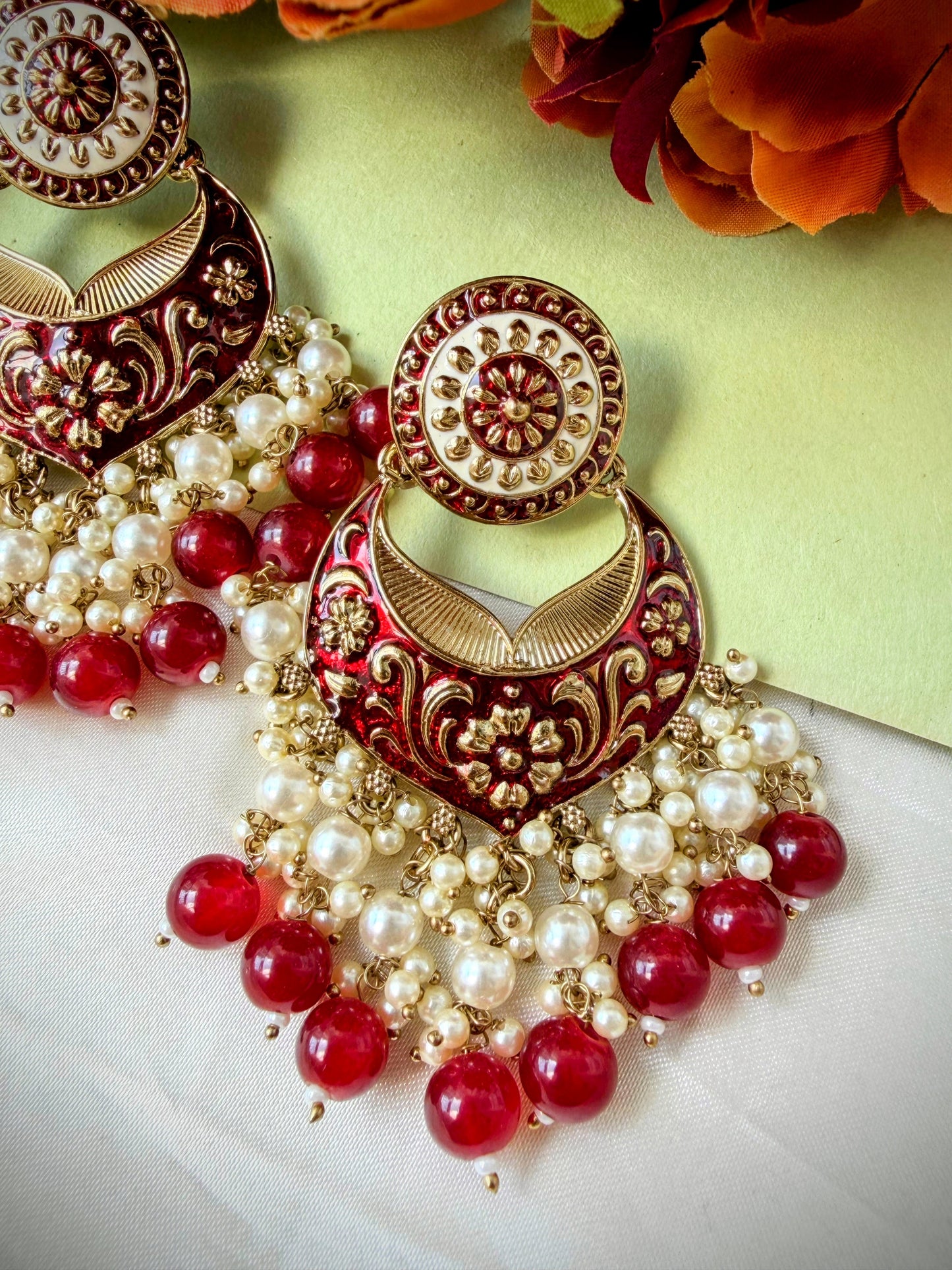 Ripal Earrings - Red