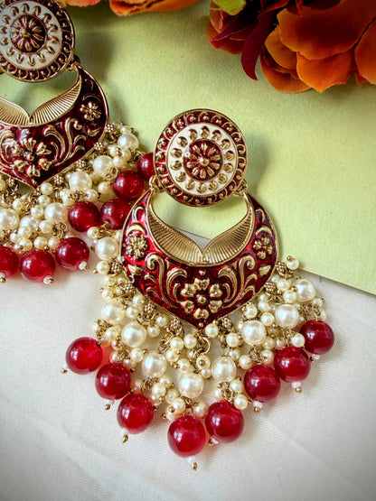 Ripal Earrings - Red