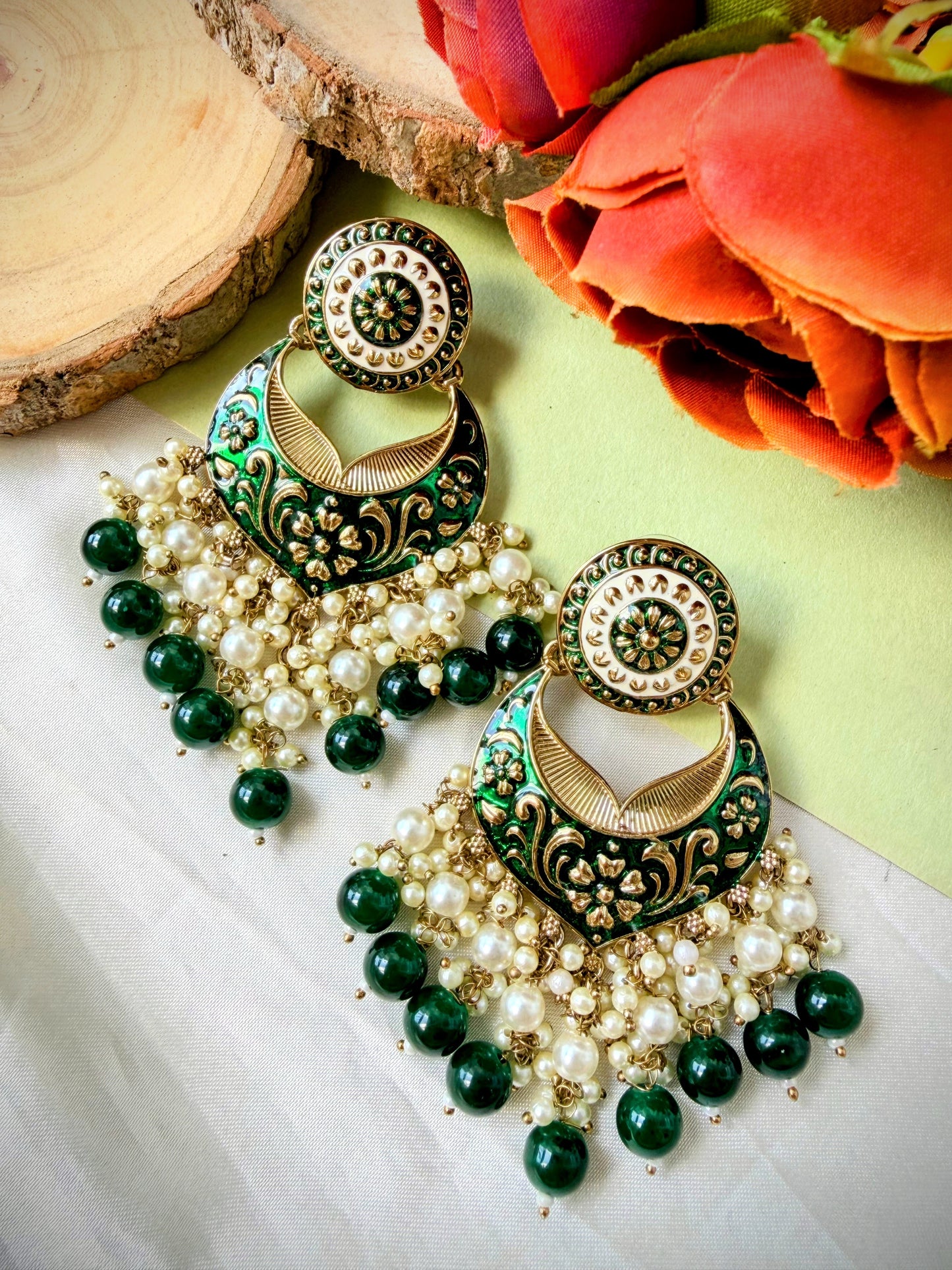 Ripal Earrings - Green