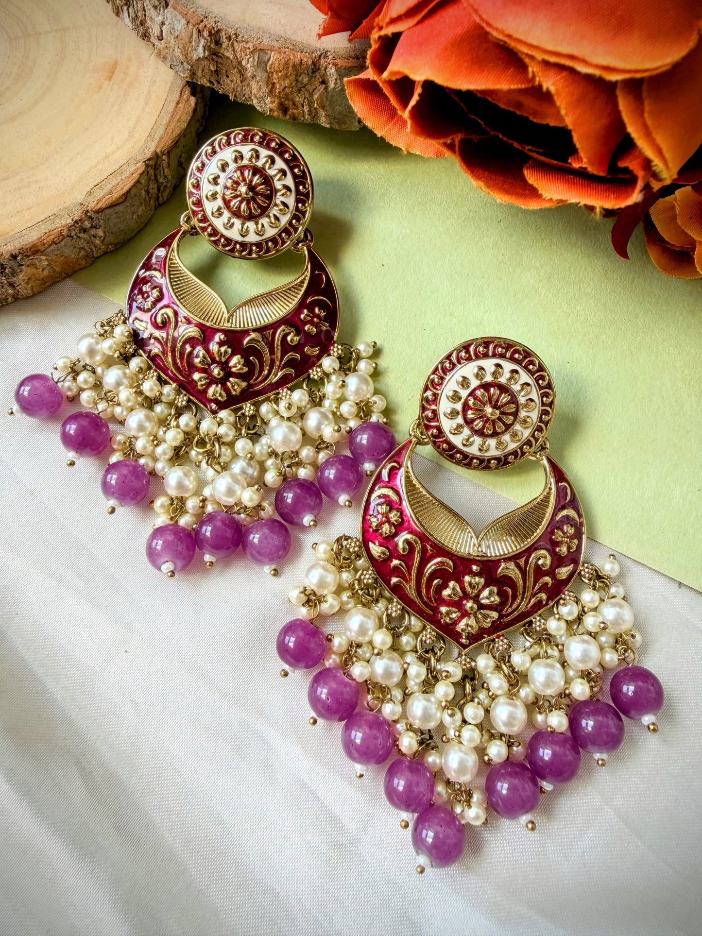 Ripal Earrings - Purple