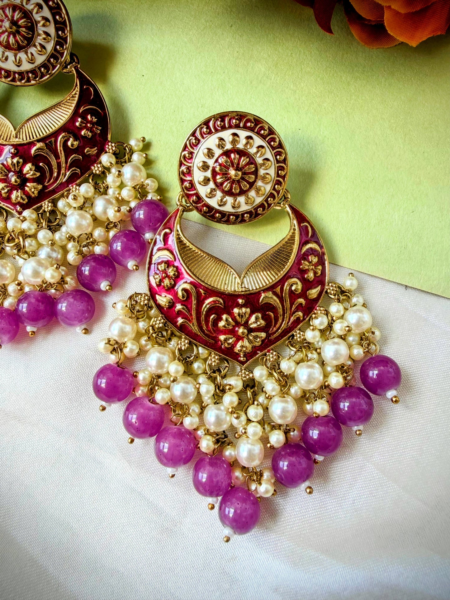 Ripal Earrings - Purple