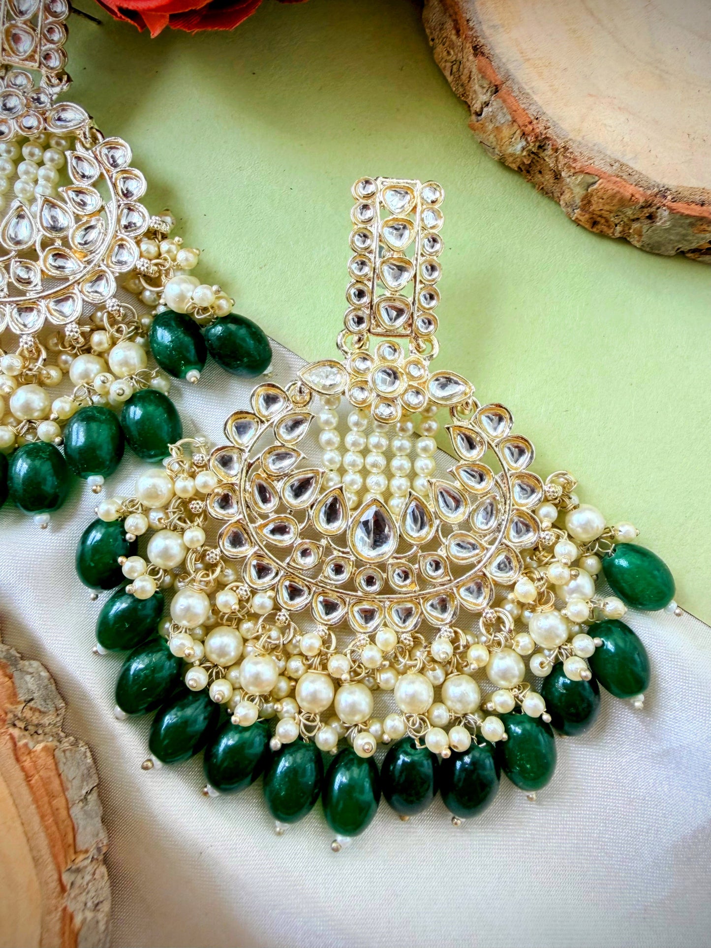 Muskaan Earrings - Dark Green