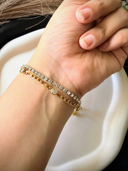 Double Layer Tennis Bracelet