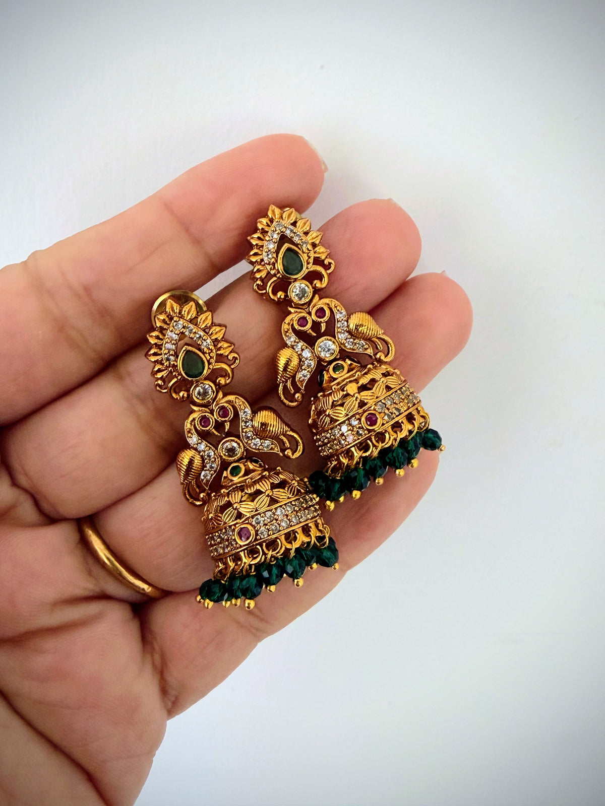 Garima Jhumka - Green