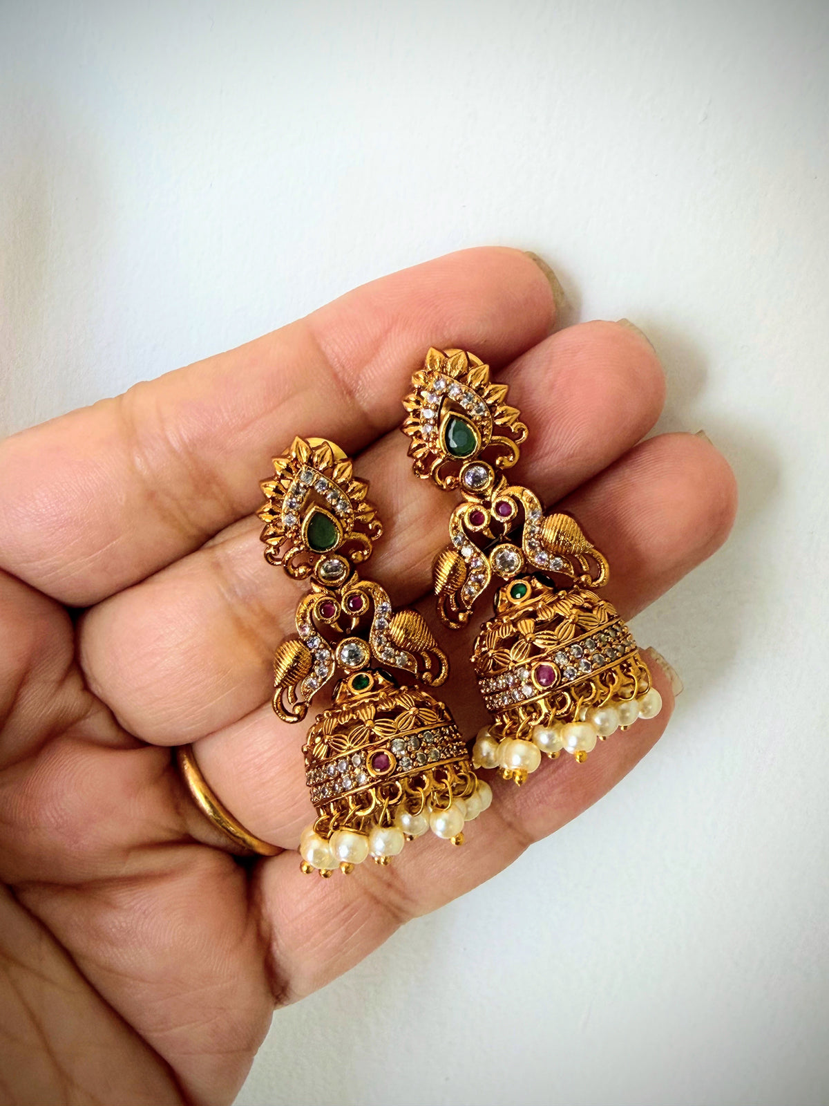 Garima Jhumka - White