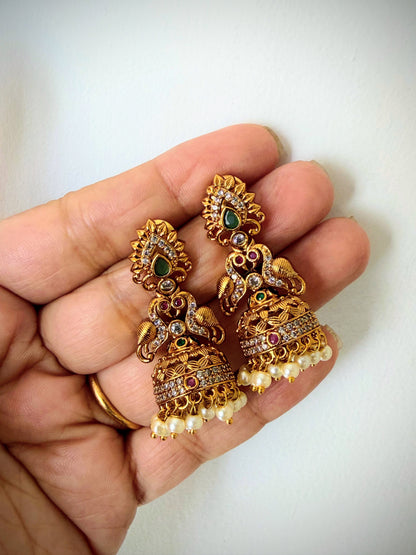 Garima Jhumka - White