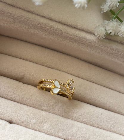Studded Layered Adjustable Ring