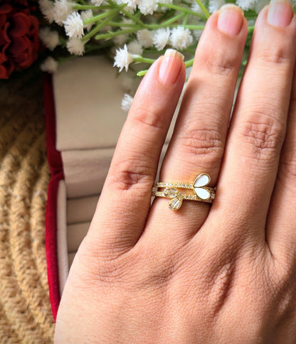 Studded Layered Adjustable Ring