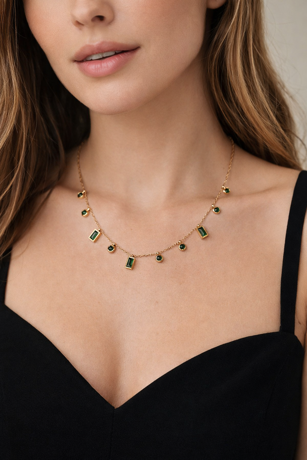 Green stone necklace