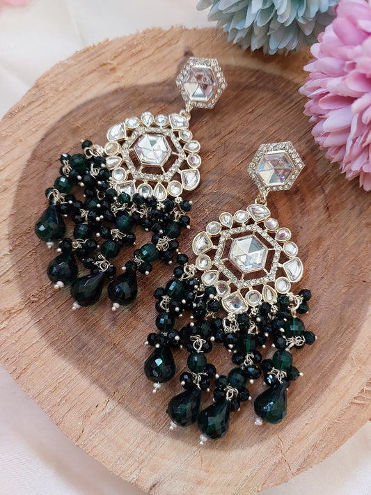 Mishika Earrings - Olive Green