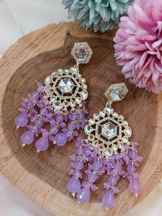 Mishika Earrings - Lavender