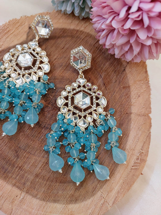 Mishika Earrings - Sky Blue